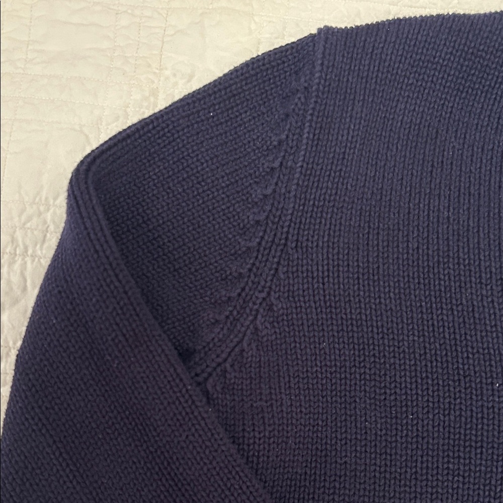 RARE 90’s Lauren Ralph Lauren Deep Navy Long Sleeve V-Neck Sweater - Picture 4 of 11